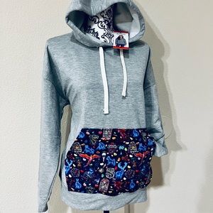 Hoodie with handmade pocket